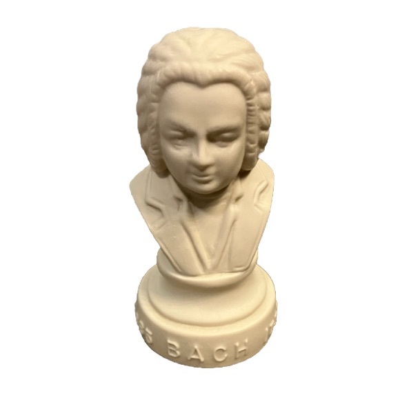 Johann Sebastian Bach Statuette Bust Vintage Plastic Mold - Picture 1 of 5